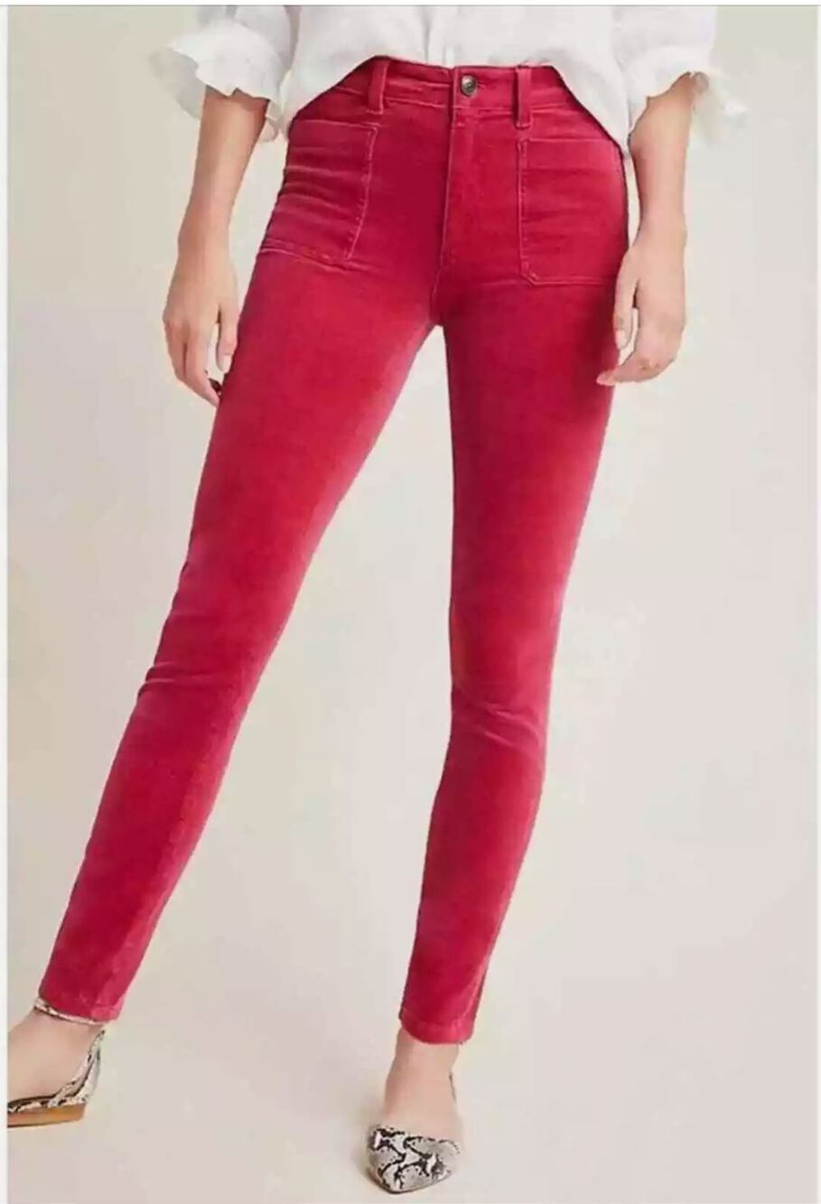 NEW Anthropologie Pilcro High Rise Skinny Ankle Corduroy Jeans sz 27 Velvet